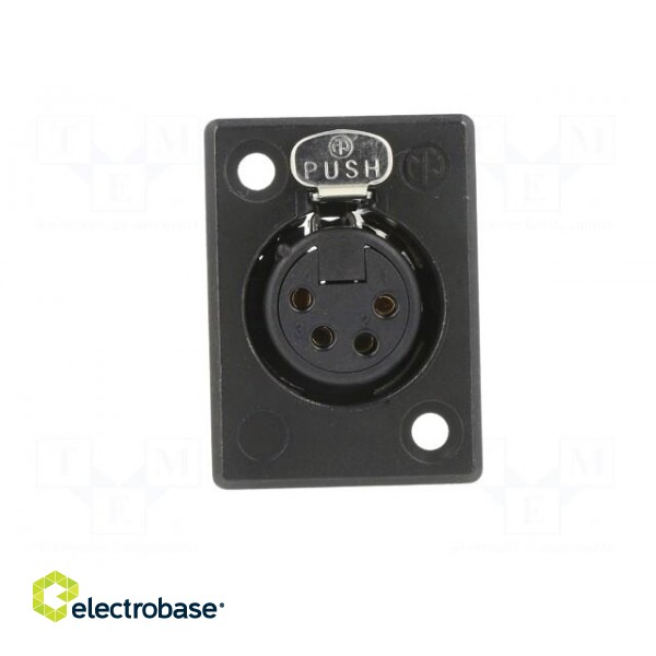 Socket | XLR | female | PIN: 4 | straight | with push button | soldering фото 9