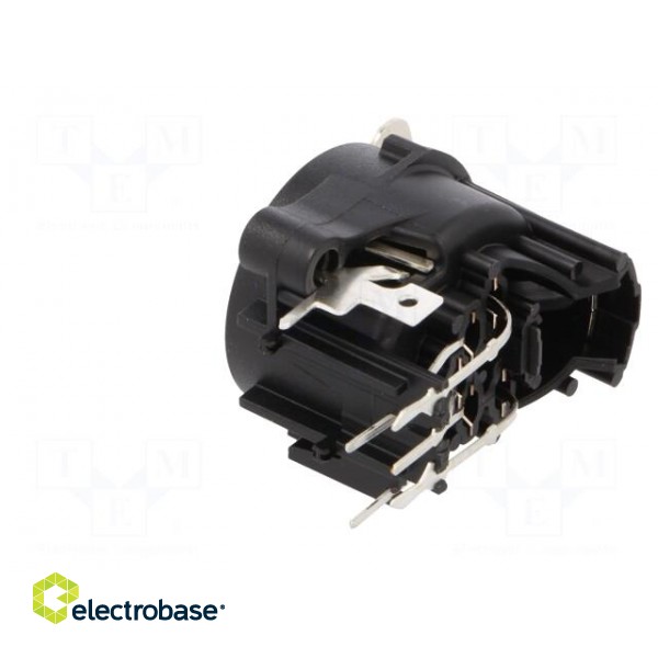 Socket | XLR | female | PIN: 5 | angled 90° | with push button | THT | 3A image 4