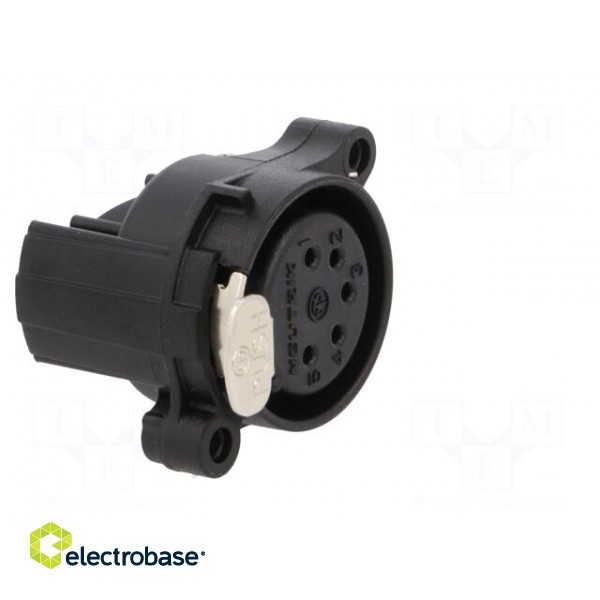 Socket | XLR | female | PIN: 5 | angled 90° | with push button | THT | 3A image 8