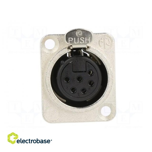 Socket | XLR | female | PIN: 6 | straight | with push button | soldering image 9