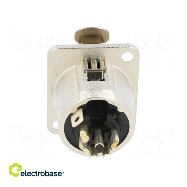 Socket | XLR | female | PIN: 6 | straight | with push button | soldering фото 5