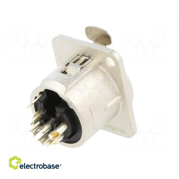 Socket | XLR | female | PIN: 6 | straight | with push button | soldering paveikslėlis 6