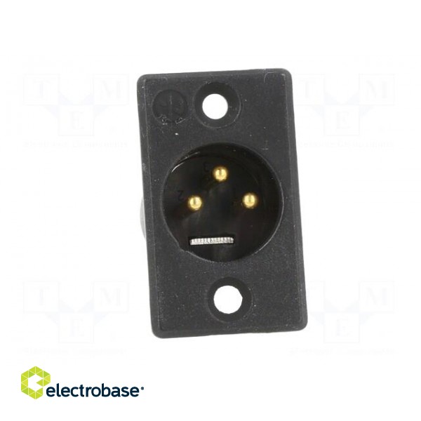 Socket | XLR | male | PIN: 3 | straight | soldering | black | 16A | 27mm фото 9