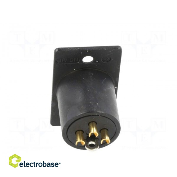 Socket | XLR | male | PIN: 3 | straight | soldering | black | 16A | 27mm paveikslėlis 5