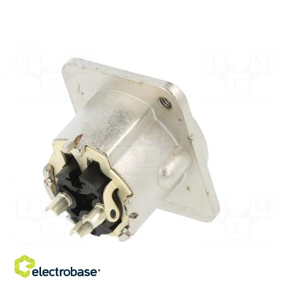 Socket | XLR | male | PIN: 3 | straight | soldering | silver | 16A | 19x24mm фото 6