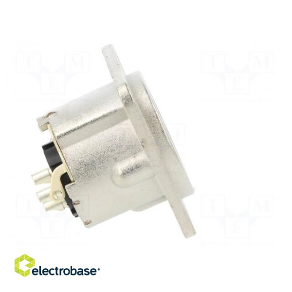 Socket | XLR | male | PIN: 3 | straight | soldering | silver | 16A | 19x24mm фото 7