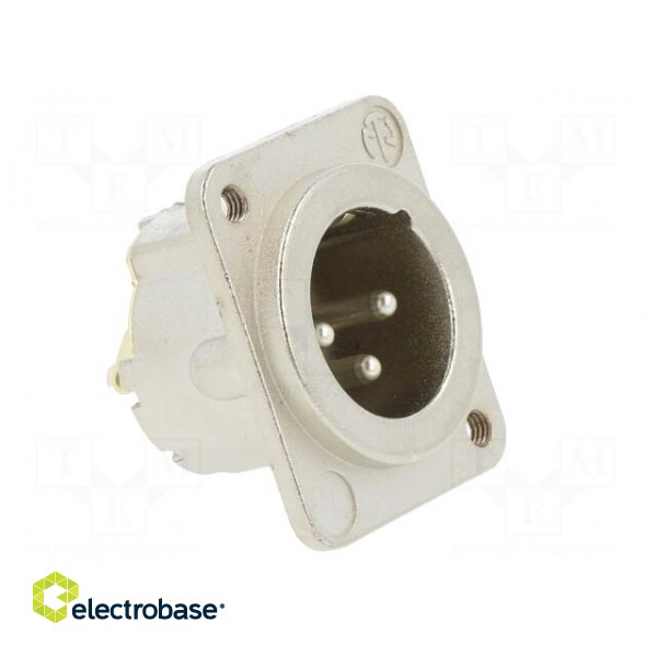 Socket | XLR | male | PIN: 3 | straight | soldering | silver | 16A | 19x24mm фото 8