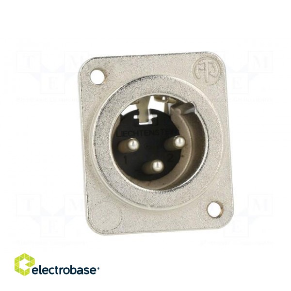 Socket | XLR | male | PIN: 3 | straight | soldering | silver | 16A | 19x24mm image 9