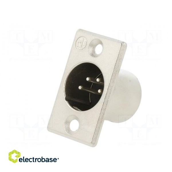 Socket | XLR | male | PIN: 4 | straight | soldering | silver | 10A | 27mm paveikslėlis 2