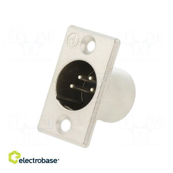 Socket | XLR | male | PIN: 4 | straight | soldering | silver | 10A | 27mm фото 1