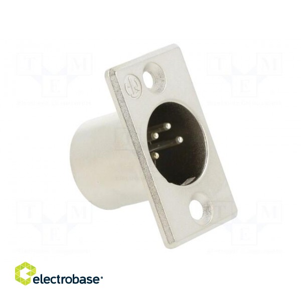 Socket | XLR | male | PIN: 4 | straight | soldering | silver | 10A | 27mm фото 8