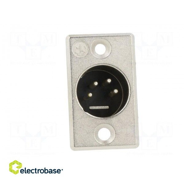 Socket | XLR | male | PIN: 4 | straight | soldering | silver | 10A | 27mm paveikslėlis 9