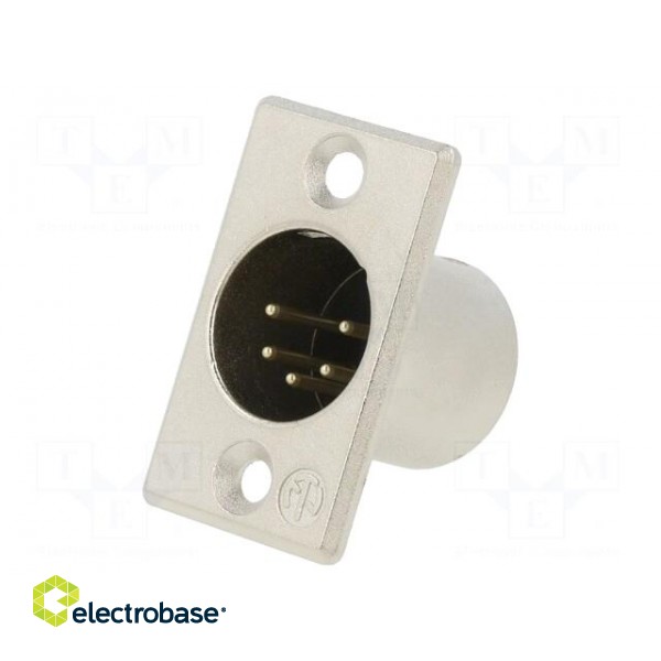 Socket | XLR | male | PIN: 5 | straight | soldering | silver | 7.5A | 27mm image 1