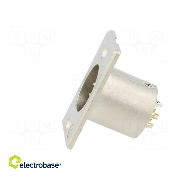 Socket | XLR | male | PIN: 5 | straight | soldering | silver | 7.5A | 27mm image 3