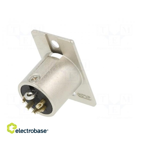 Socket | XLR | male | PIN: 5 | straight | soldering | silver | 7.5A | 27mm image 6