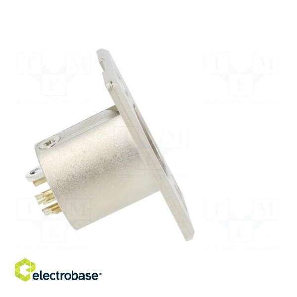 Socket | XLR | male | PIN: 5 | straight | soldering | silver | 7.5A | 27mm image 7