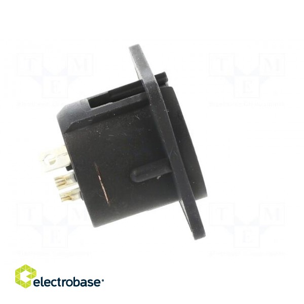 Socket | XLR | male | PIN: 5 | straight | soldering | black | 7.5A | 19x24mm paveikslėlis 7