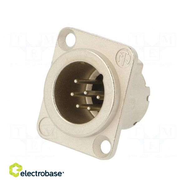 Socket | XLR | male | PIN: 6 | straight | soldering | silver | 7.5A | 19x24mm image 1