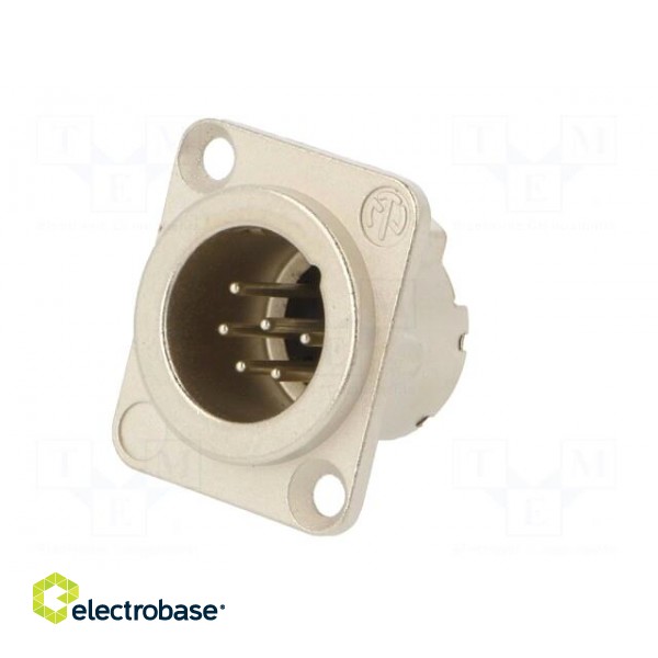 Socket | XLR | male | PIN: 6 | straight | soldering | silver | 7.5A | 19x24mm image 2
