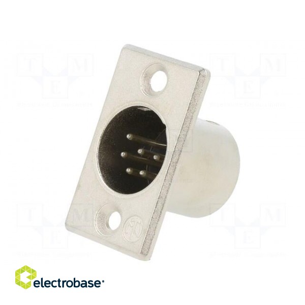 Socket | XLR | male | PIN: 6 | straight | soldering | silver | 7.5A | 27mm image 1