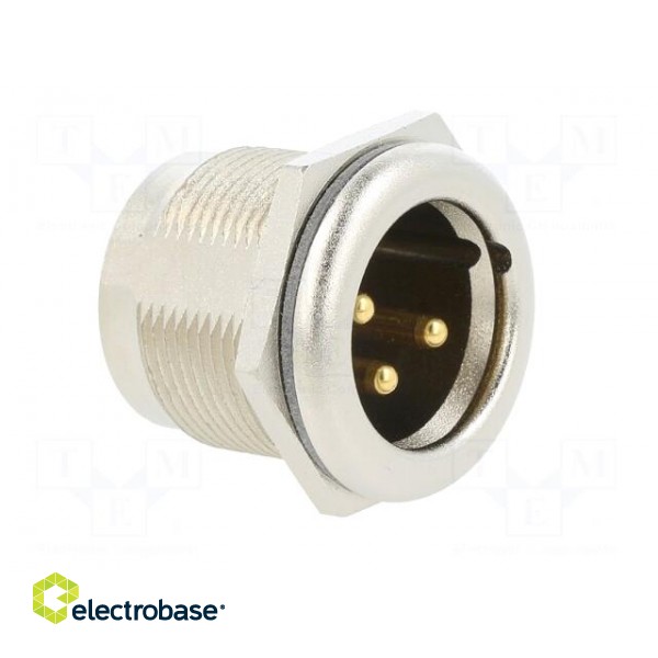Socket | XLR | male | PIN: 3 | straight | soldering | silver | 16A image 8