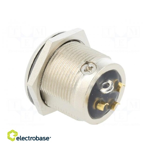 Socket | XLR | male | PIN: 3 | straight | soldering | silver | 16A image 4