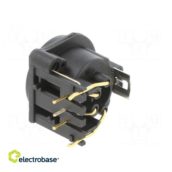 Connector: XLR | socket | male | PIN: 4 | angled 90° | THT | black | 6A фото 4