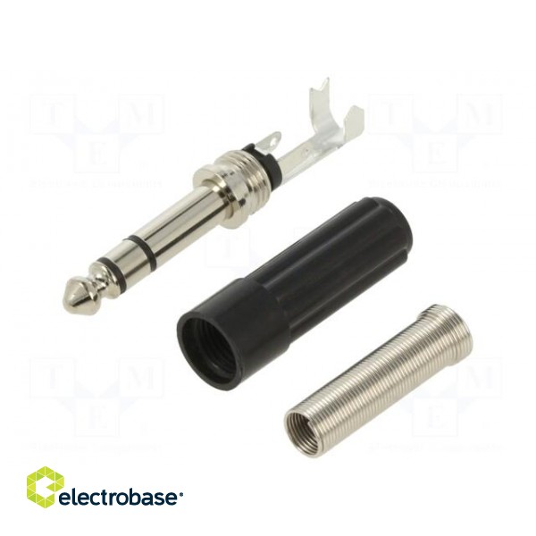 Plug | Jack 6,3mm | male | stereo,with strain relief | ways: 3