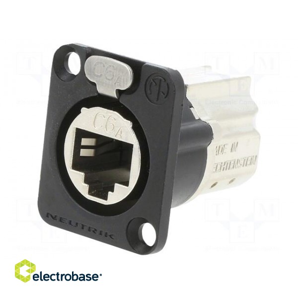 D-SHAPE CAT6A PANEL CONNECTOR SHIELDED FEEDTHROUGH BLA image 1