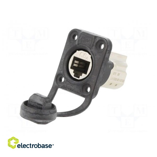 D-SHAPE CAT6A PANEL CONNECTOR SHIELDED FEEDTHROUGH IP6 image 2