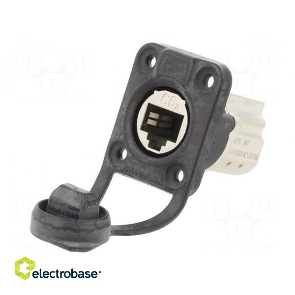 D-SHAPE CAT6A PANEL CONNECTOR SHIELDED FEEDTHROUGH IP6 image 1