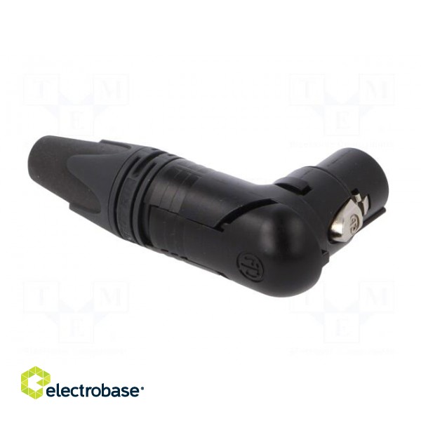 Plug | XLR | female | PIN: 4 | angled 90° | swivel | for cable | soldering paveikslėlis 8