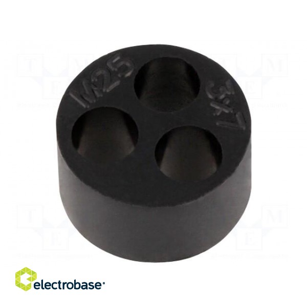 Insert for gland | with metric thread | Size: M25 | IP68 | Holes no: 3 image 1