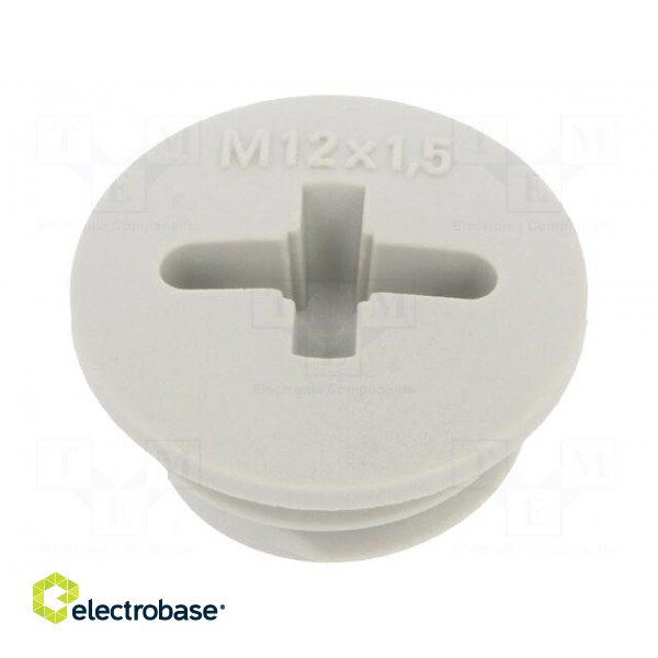 Stopper | M12 | 1.5 | IP56 | polyamide | light grey | Thread: metric | 6mm paveikslėlis 1