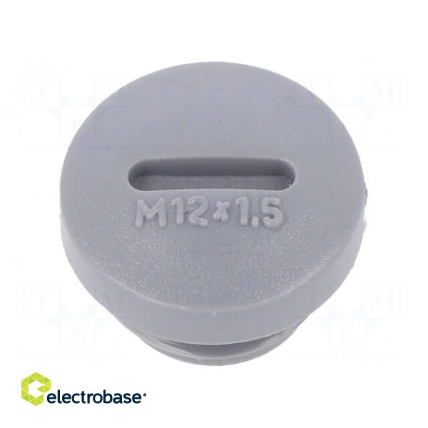 Stopper | M12 | 1.5 | polyamide | dark grey | Thread: metric | 6mm | 10pcs. image 1