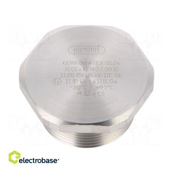 Stopper | M32 | 1,5 | IP68 | Mat: stainless steel | Conform to: ATEX Ex image 1