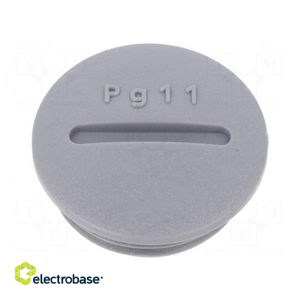 Stopper | PG11 | polyamide | dark grey | Thread: PG | 6mm | 10pcs. image 1