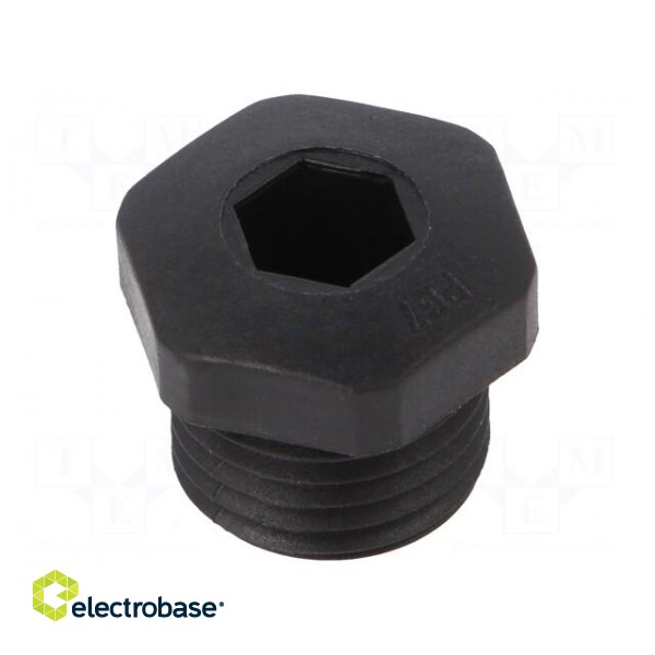 Stopper | PG7 | IP54 | polyamide | black | V-NE PG | Thread: PG | -20÷80°C image 1