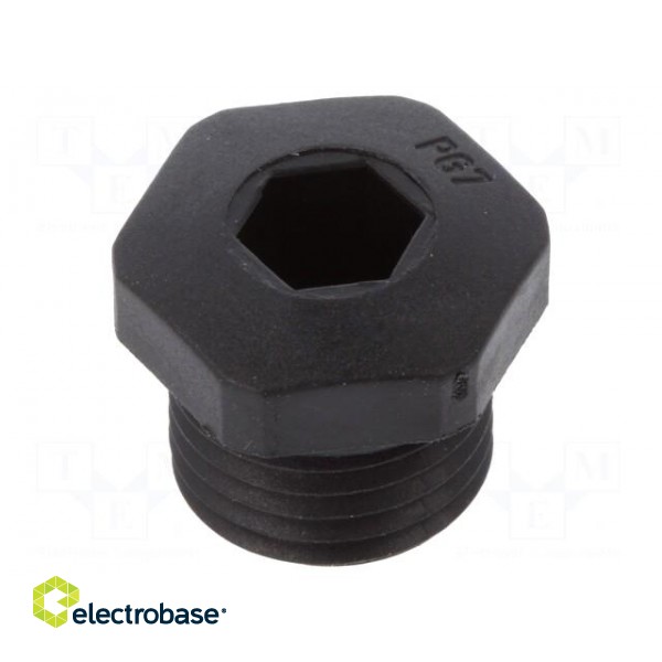 Stopper | PG7 | IP68 | polyamide | black | V-NE-SD PG | Thread: PG image 1