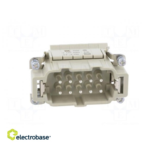 Connector: HDC | contact insert | male | Han E® AV | PIN: 10 | 10+PE image 9