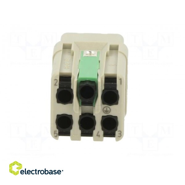 Connector: HDC | contact insert | female | Han Q | PIN: 6 | 5+PE | size 3A image 5