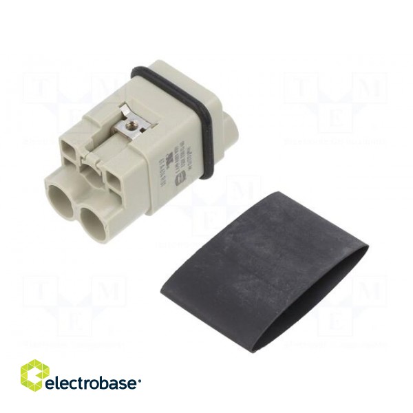 Connector: HDC | contact insert | male | Han Q | PIN: 3 | 2P+PE | size 3A image 1