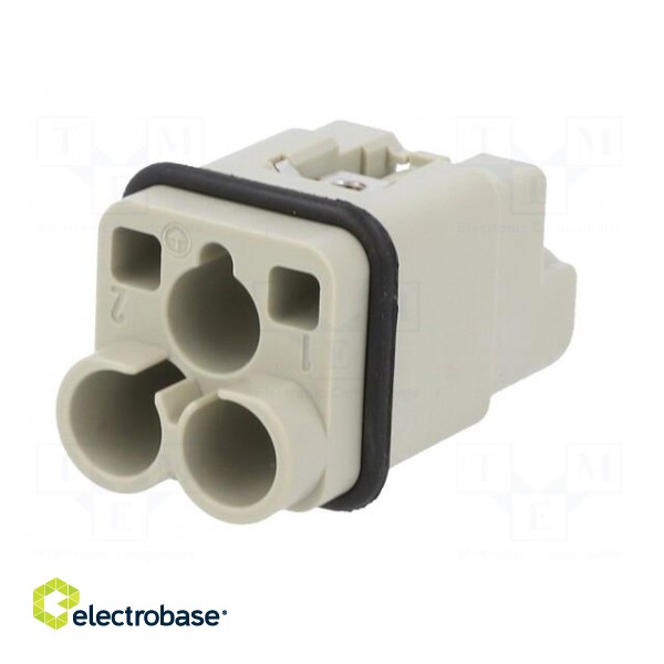 Connector: HDC | contact insert | male | Han Q | PIN: 3 | 2P+PE | size 3A image 6