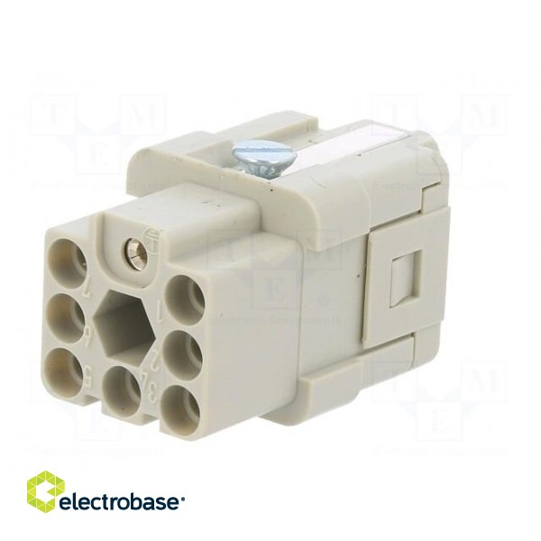 Connector: HDC | contact insert | female | Han Q | PIN: 8 | 7+PE | size 3A image 6