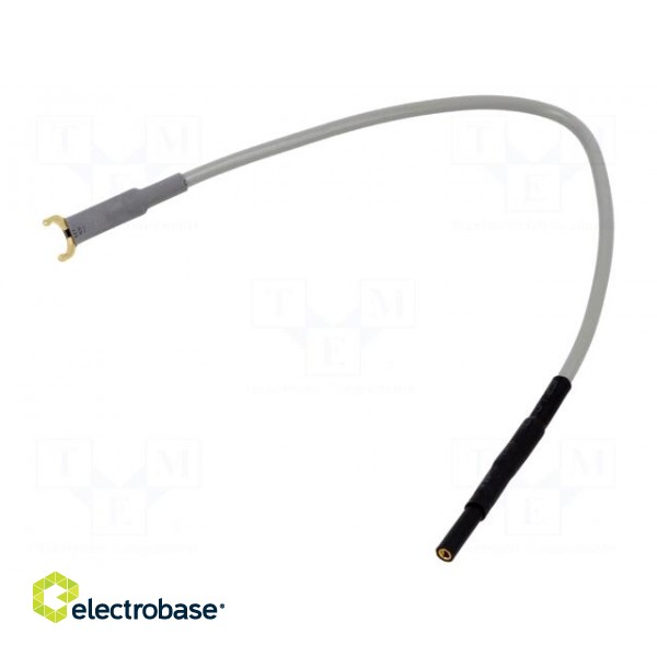 Ground/earth cable | socket 0,6mm,fork terminal | grey image 1