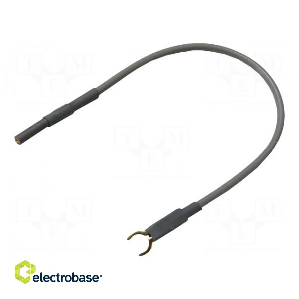 Ground/earth cable | socket 0,6mm,fork terminal | grey paveikslėlis 2