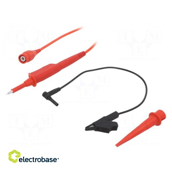 Probe: for oscilloscope | 0÷150MHz | 10: 1 | 1.3ns | 10÷30pF | red | 2.5m
