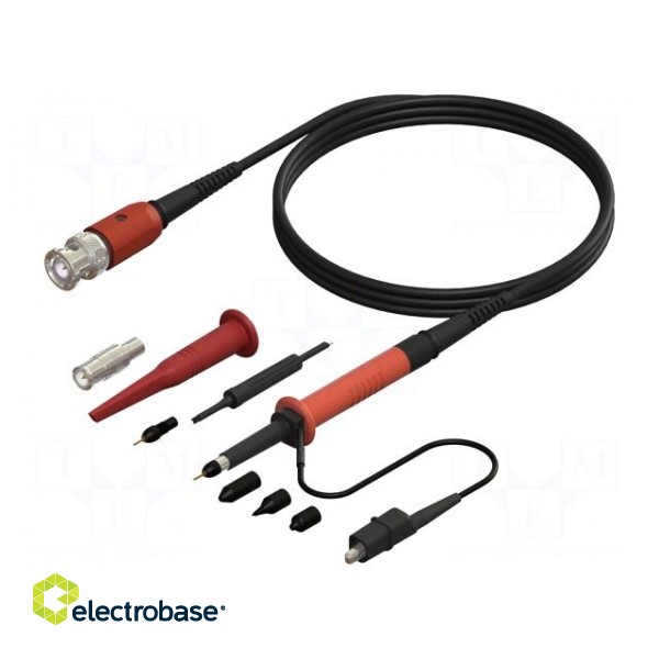 Probe: for oscilloscope | passive | 250MHz | 1MΩ | 1.4ns | 10÷35pF | 1.2m фото 2