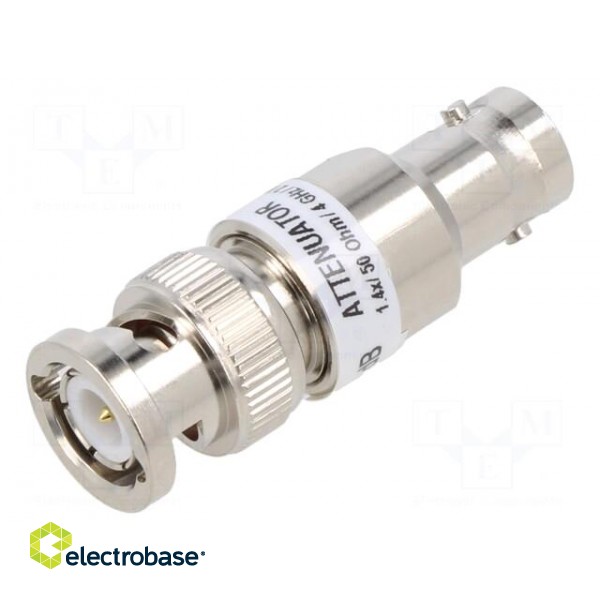 Attenuator | BNC socket,BNC plug | 50Ω | 3dB | 4GHz | 42.6mm фото 1