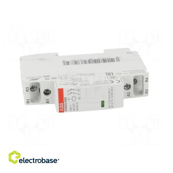 Contactor: 2-pole installation | NO x2 | 230VAC | 230VDC | 16A | DIN image 9